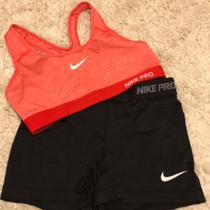 Red Nike sports bra